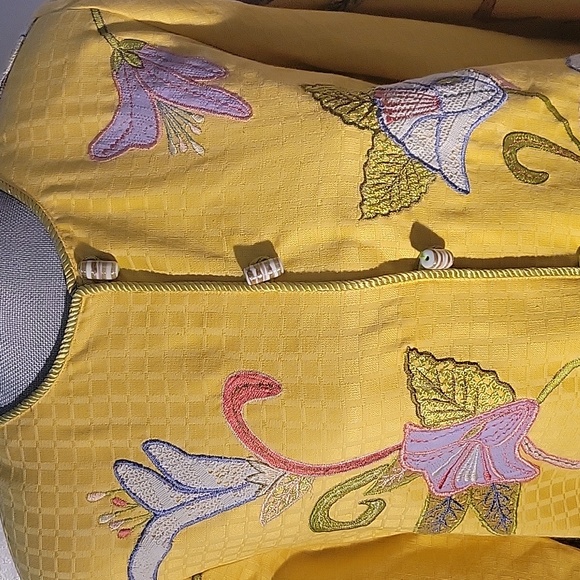 Wearable Art Indigo Moon Embroidered Asian Floral Jacket Size: S - Picture 2 of 11